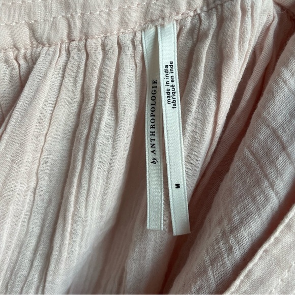 Anthropology Yvette Lounge Mini Dress Cotton embroidered Pale  Pink size M - Picture 11 of 11